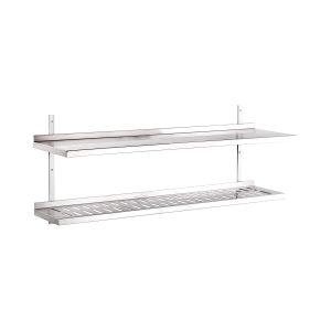 wall shelving unit, with flat shelf and slatted shelf